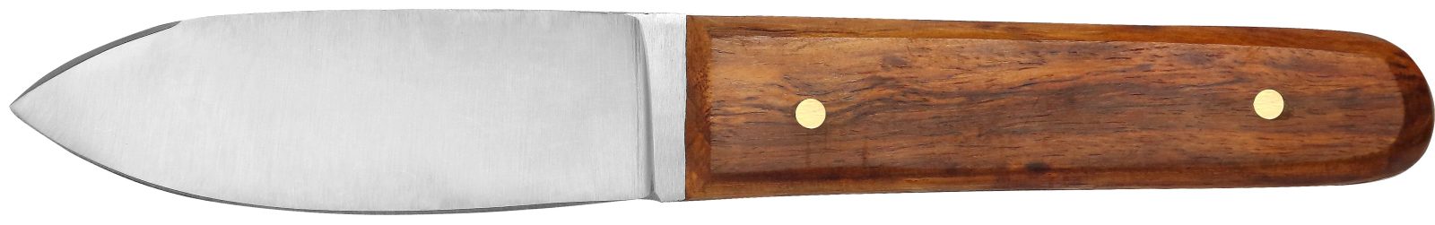 Dark Wood Handle Fixed-Blade Oyster Knife – 11 cm Handle, 21.5 cm Total Length
