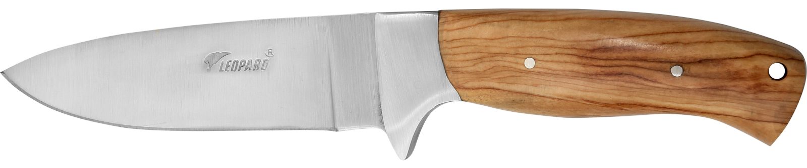 Fixed Blade Knife with Golden Teak Wood Handle – 12 cm Handle, Inox Bolster, Leather Case Included