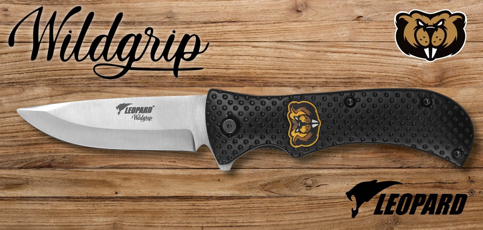 Folding Knife with Bumpy Black Grip – 12 cm Handle