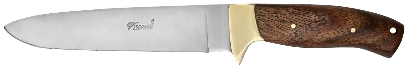 Fixed Blade Dagger Knife with Rich Acacia Wood Handle – 12 cm Handle, Brass Bolster, Leather Case Included