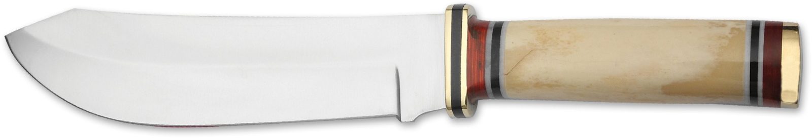 Fixed Blade Tactical Dagger with White Bone Handle & Brass Fittings – 13.1 cm Handle, Leather Case Included