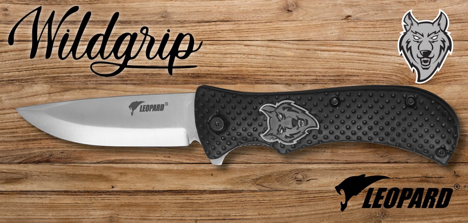 Folding Knife with Rubberized Black Grip – 12 cm Handle