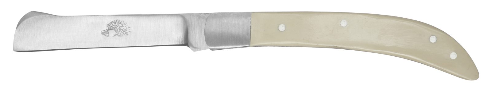 Polished White Handle Grafting Knife – 10 cm Handle, Inox Bolster
