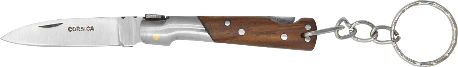 Dark Wood Handle Vintage Folding Knife Keychain – 6 cm Handle, Inox Bolster