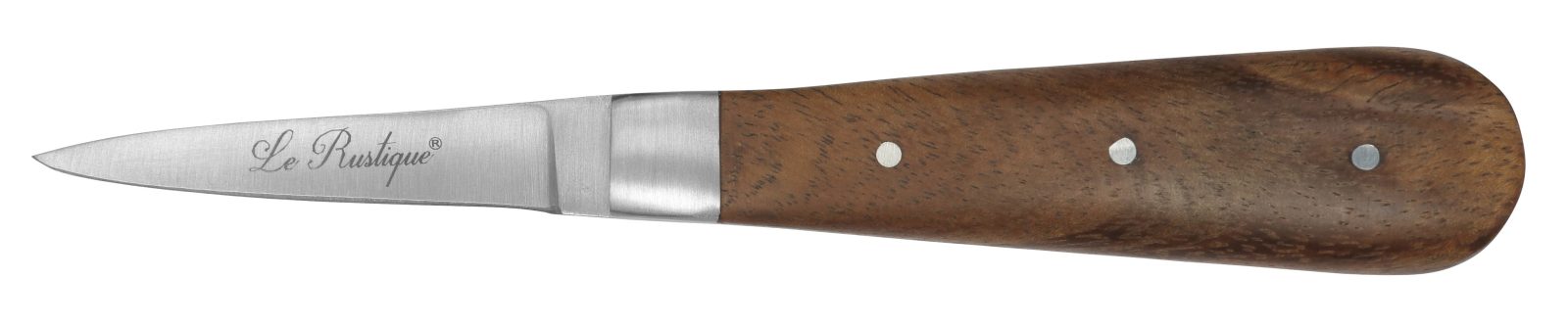 Walnut-Toned Acacia Handle Oyster Knife – 10 cm Handle, Inox Bolster