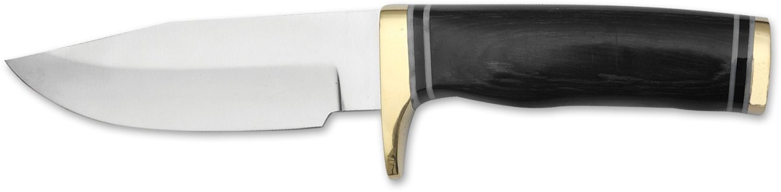 Fixed Blade Tactical Knife with Dark Horn Handle & Brass Fittings – 11.4 cm Handle, Leather Case Included
