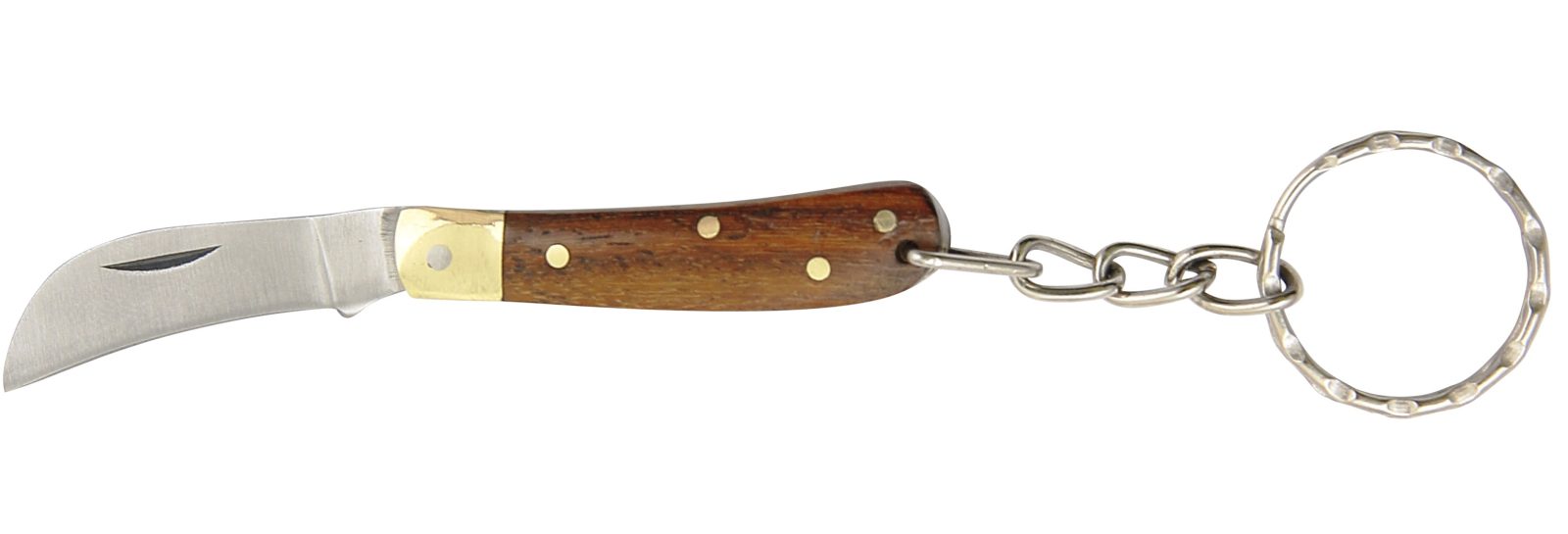 Dark Wood Handle Pruning Folding Knife Keychain – 5 cm Handle, Inox Bolster