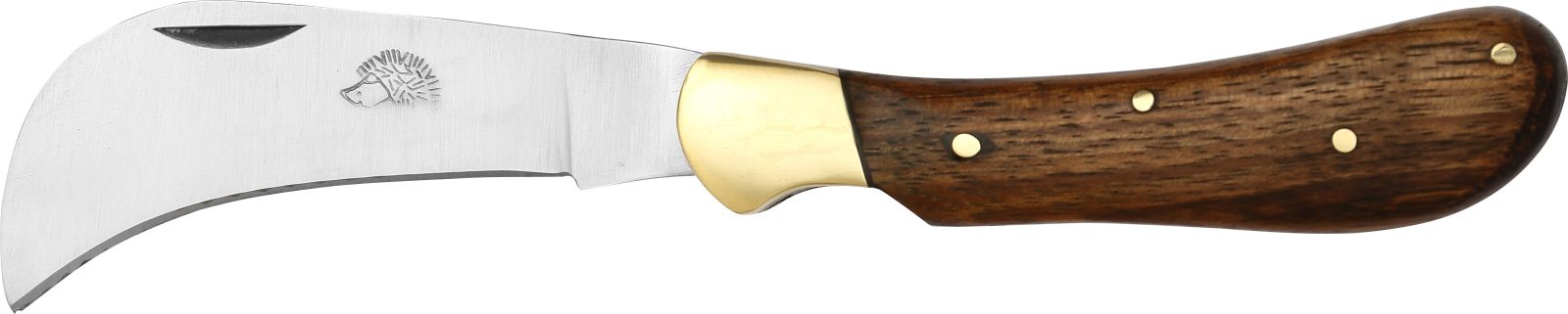 Acacia Wood Handle Pruning Knife – 8 cm Handle, Brass Bolster